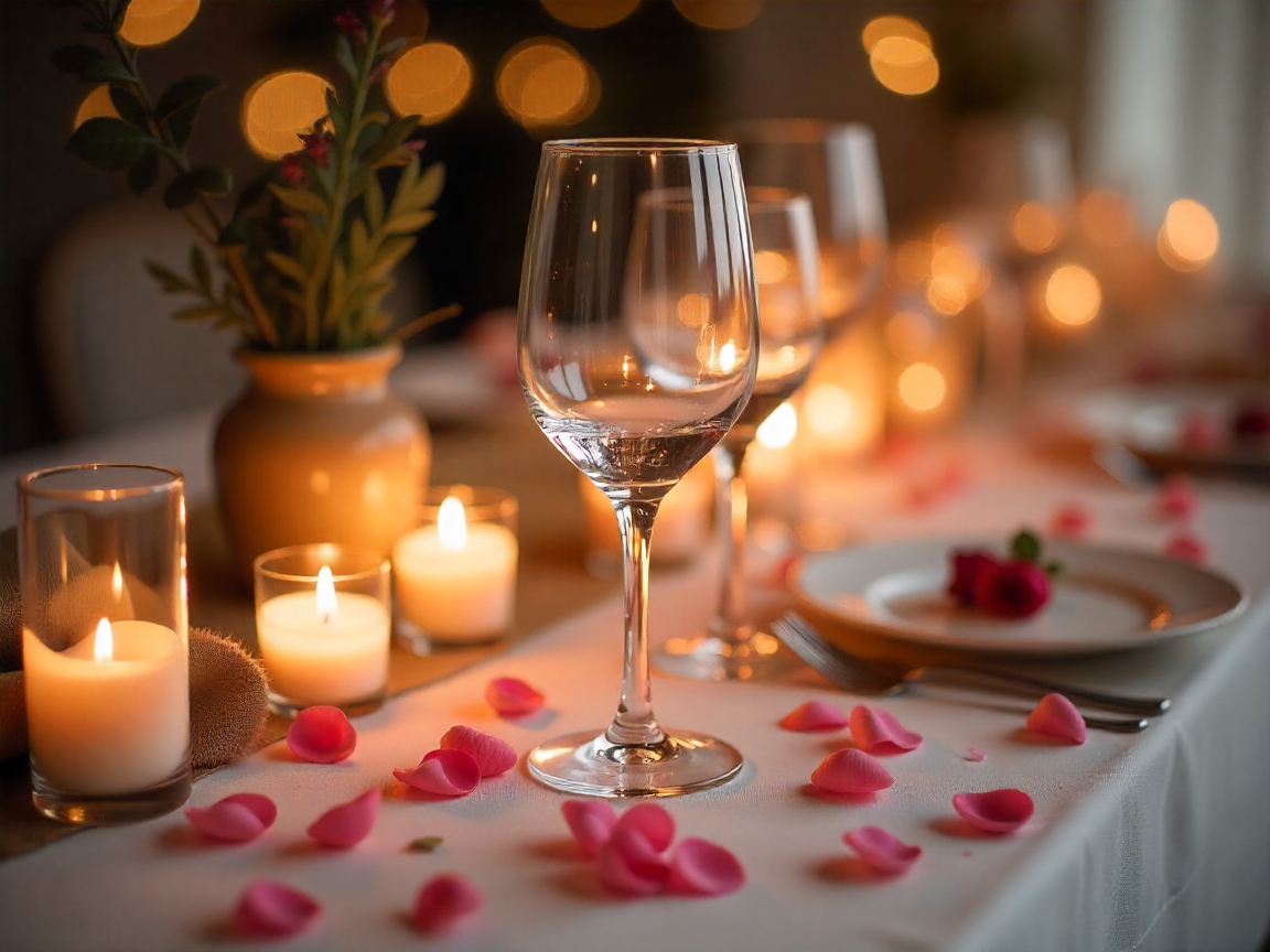 Intimate celebration setup with elegant decorations